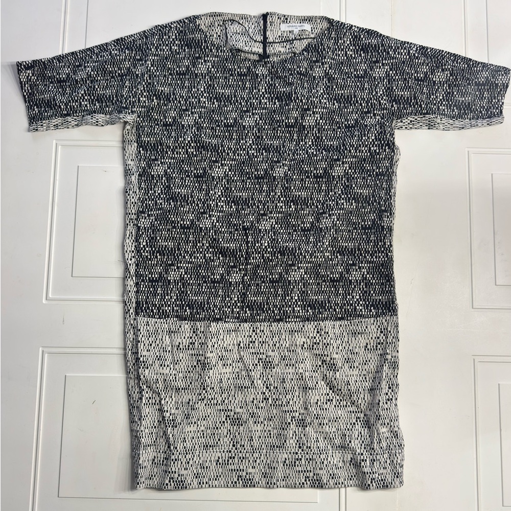 Gerard Darel Women’s Size 42 US 10 Black White Geometric Midi Dress **READ**
